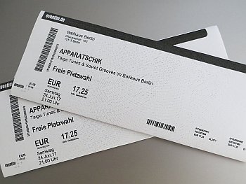 Apparatschik in Berlin, unsere ausgedruckten Eintrittskarten